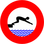 Interdiction de plonger dans l'eau